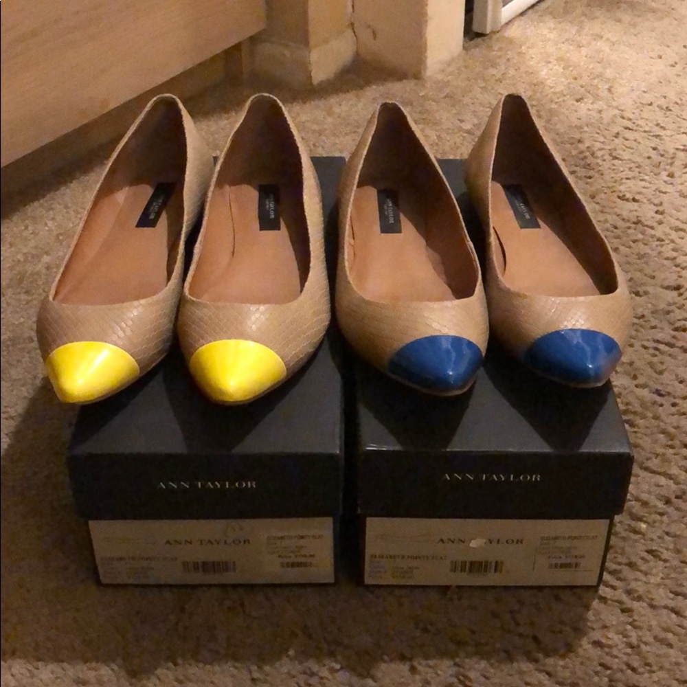 2 for 1 Ann Taylor “Elizabeth Pointy Flat” Sz 7